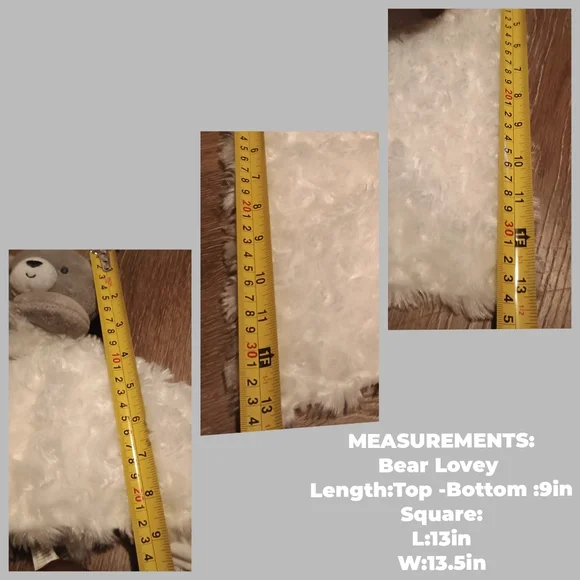 Carters Just One You Grey White Rosette Bear Clouds Lovey Baby Security Blanket - Picture 11 of 14